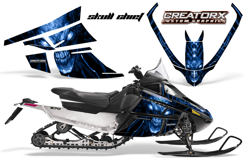 Arctic Cat F Series Graphics Kit Skull Chief sm Blue